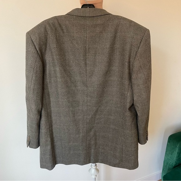 Ing. Loro Piana & C. Euromoda Wool Cashmere Gray Taupe Plaid Print Blazer Size M - Picture 5 of 12
